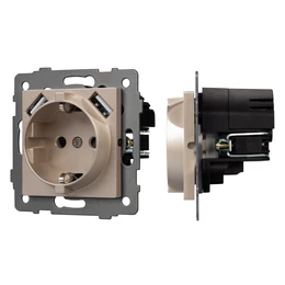 Фото #1 товара Механизм розетки с USB зарядкой SCT-MUAA-PL-GD-V (250V, 16A) (Arlight, -)