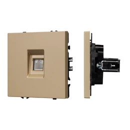 Фото #1 товара Механизм компьютерной розетки SCT-NOBE-MPC1-SFPL-GD (RJ-45, CAT6) (Arlight, Золотой песок)