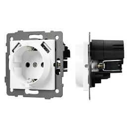 Фото #1 товара Механизм розетки с USB зарядкой SCT-MUAA-PL-WH-V (250V, 16A) (Arlight, -)