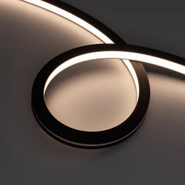 Фото #1 товара Светодиодная лента герметичная NOVA-TOP-BLACK-A120-16x15mm 24V Warm3500 (10 W/m, IP67, 2835, 5m, wire x2) (Arlight, Вывод боковой, 5 лет)