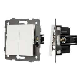 Фото #1 товара Механизм выключателя двухклавишный самовозвратный SWT-MKR2-PL-WH-V (250V, 10A) (Arlight, -)