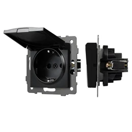Фото #1 товара Механизм розетки влагозащищённый SCT-MCP-PL-BK-V (250V, 16A) (Arlight, -)