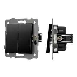 Фото #1 товара Механизм выключателя двухклавишный непроходной SWT-MK02-PL-BK-V (250V, 10A) (Arlight, -)