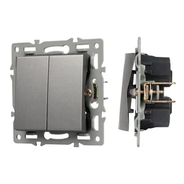 Фото #1 товара Механизм выключателя двухклавишный проходной SWT-MKP2-PL-GR (250V, 16A) (Arlight, -)