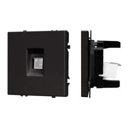 Фото #1 товара Механизм компьютерной розетки SCT-NOBE-MPC1-SFPL-BK (RJ-45, CAT6) (Arlight, Черный оникс)