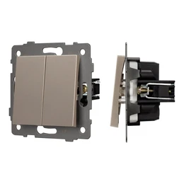 Фото #1 товара Механизм выключателя двухклавишный непроходной SWT-MK02-PL-GD-V (250V, 10A) (Arlight, -)