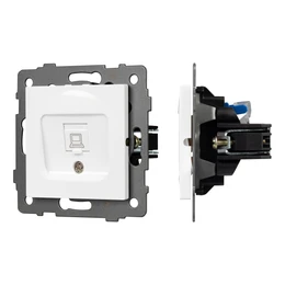 Фото #1 товара Механизм компьютерной розетки SCT-MPC1-PL-WH-V (RJ-45, CAT6) (Arlight, -)