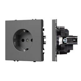 Фото #1 товара Механизм электрической розетки SCT-NOBE-MEU1-SFPL-GR (230V, 16A) (Arlight, Серый базальт)