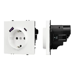 Фото #1 товара Механизм розетки с USB зарядкой SCT-NOBE-MUAC-SFPL-WH (230V, 16A) (Arlight, Белый кварц)