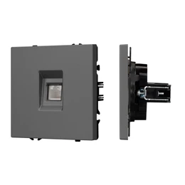 Фото #1 товара Механизм компьютерной розетки SCT-NOBE-MPC1-SFPL-GR (RJ-45, CAT6) (Arlight, Серый базальт)