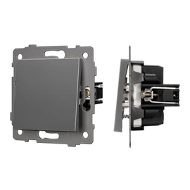 Фото #1 товара Механизм выключателя одноклавишный самовозвратный SWT-MKR1-PL-GR-V (250V, 10A) (Arlight, -)