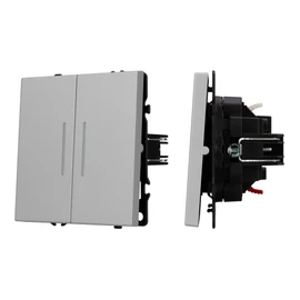 Фото #1 товара Механизм выключателя двухклавишный непроходной LED SWT-NOBE-MK02-SFPL-L-IS (230V, 10A) (Arlight, Никель)