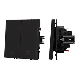 Фото #1 товара Механизм выключателя управления шторами SWT-NOBE-MKR2-SFPL-BK (230V, 10A) (Arlight, Черный оникс)