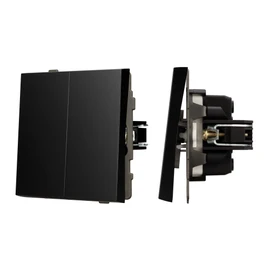 Фото #1 товара Механизм выключателя двухклавишный проходной SWT-TENDO-MKP2-PL-BK (230V, 10A) (Arlight, Черный)