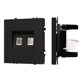 Фото #1 товара Механизм сдвоенной компьютерной розетки SCT-NOBE-MPC2-SFPL-BK (RJ-45, CAT6) (Arlight, Черный оникс)