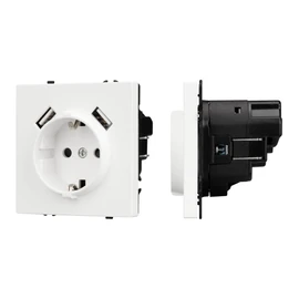 Фото #1 товара Механизм розетки с USB зарядкой SCT-NOBE-MUAA-SFPL-WH (230V, 16A) (Arlight, Белый кварц)