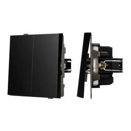 Фото #1 товара Механизм выключателя двухклавишный непроходной SWT-TENDO-MK02-PL-BK (230V, 10A) (Arlight, Черный)