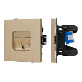 Фото #1 товара Механизм компьютерной розетки двойной SCT-TENDO-MPC2-SFPL-GD (RJ-45, CAT6) (Arlight, Матовый песочный)