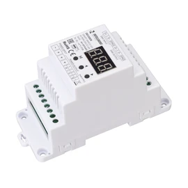 Фото #1 товара INTELLIGENT ARLIGHT Декодер SMART-DMX512-103-62-RDM-DIN (12-48V, 3x6A) (IARL, IP20 Пластик, 5 лет)