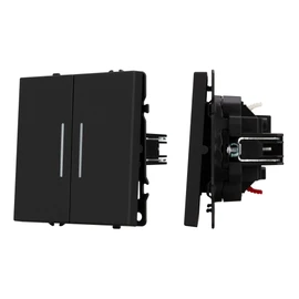 Фото #1 товара Механизм выключателя двухклавишный непроходной LED SWT-NOBE-MK02-SFPL-L-BK (230V, 10A) (Arlight, Черный оникс)