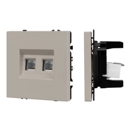 Фото #1 товара Механизм сдвоенной телефонной розетки SCT-NOBE-MTL2-SFPL-CA (RJ-11, 4C) (Arlight, Кашемир)