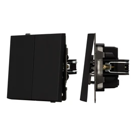 Фото #1 товара Механизм выключателя двухклавишный непроходной SWT-TENDO-MK02-SFPL-BK (230V, 10A) (Arlight, Матовый черный)