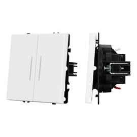 Фото #1 товара Механизм выключателя двухклавишный проходной LED SWT-NOBE-MKP2-SFPL-L-WH (230V, 10A) (Arlight, Белый кварц)