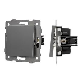 Фото #1 товара Механизм выключателя одноклавишный перекрёстный SWT-MKX1-PL-GR-V (250V, 10A) (Arlight, -)