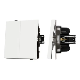 Фото #1 товара Механизм выключателя двухклавишный проходной SWT-TENDO-MKP2-SFPL-WH (230V, 10A) (Arlight, Матовый белый)