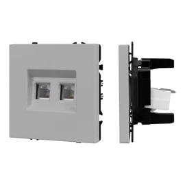 Фото #1 товара Механизм сдвоенной компьютерной розетки SCT-NOBE-MPC2-SFPL-IS (RJ-45, CAT6) (Arlight, Никель)