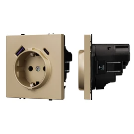 Фото #1 товара Механизм розетки с USB зарядкой SCT-NOBE-MUAC-SFPL-GD (230V, 16A) (Arlight, Золотой песок)