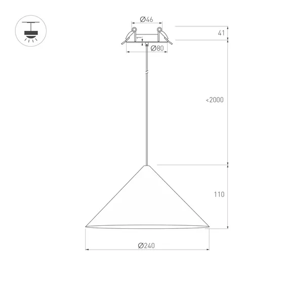 Фото #4 товара Светильник SP-MAKOTO-R240-10W Warm2700 (BK, 36 deg, 230V, TRIAC) (Arlight, IP20 Металл, 3 года)