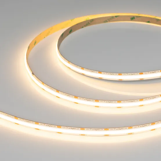 Фото #4 товара Светодиодная лента COB-X560-10mm 24V Warm2700 (5-15 W/m, IP20, 5m) (Arlight, -)