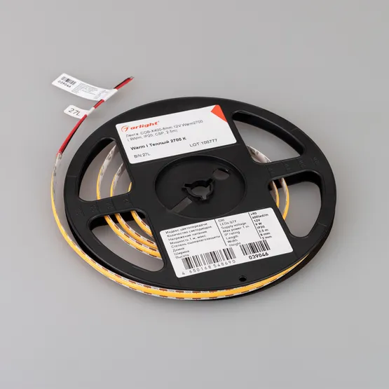 Фото #3 товара Светодиодная лента COB-X400-8mm 12V Warm2700 (9 W/m, IP20, CSP, 2.5m) (Arlight, -)