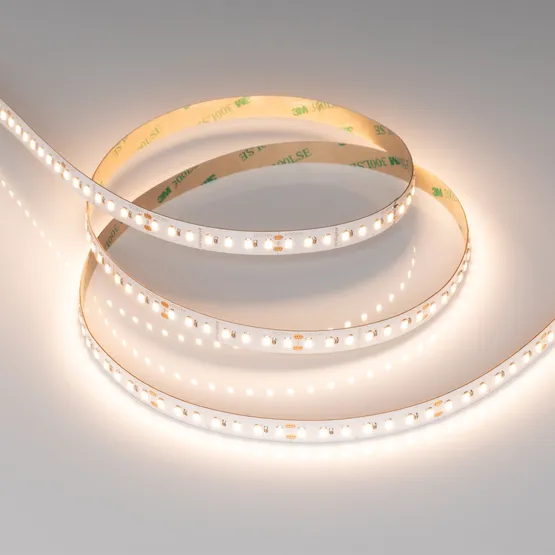 Фото #4 товара Светодиодная лента RT-A140-10mm 24V Warm3000 SUN (20 W/m, IP20, 2835, 5m) (Arlight, -)