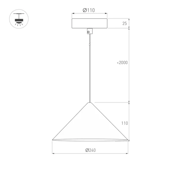Фото #5 товара Светильник SP-MAKOTO-R240-10W Warm2700 (BK, 36 deg, 230V, TRIAC) (Arlight, IP20 Металл, 3 года)