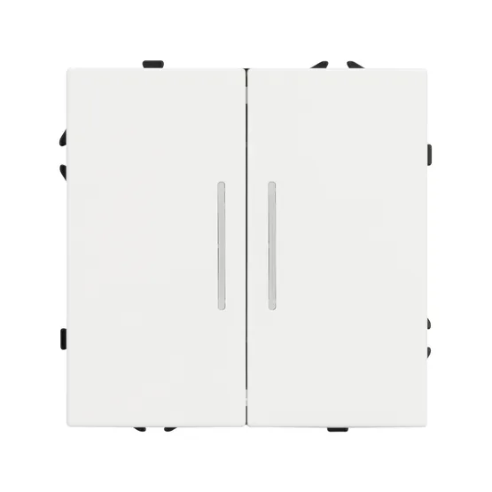 Фото #3 товара Механизм выключателя двухклавишный проходной LED SWT-NOBE-MKP2-SFPL-L-WH (230V, 10A) (Arlight, Белый кварц)