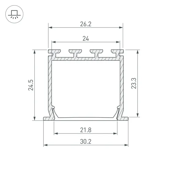 Фото #3 товара Профиль PLS-LOCK-H25-FS-2000 ANOD (Arlight, Алюминий)
