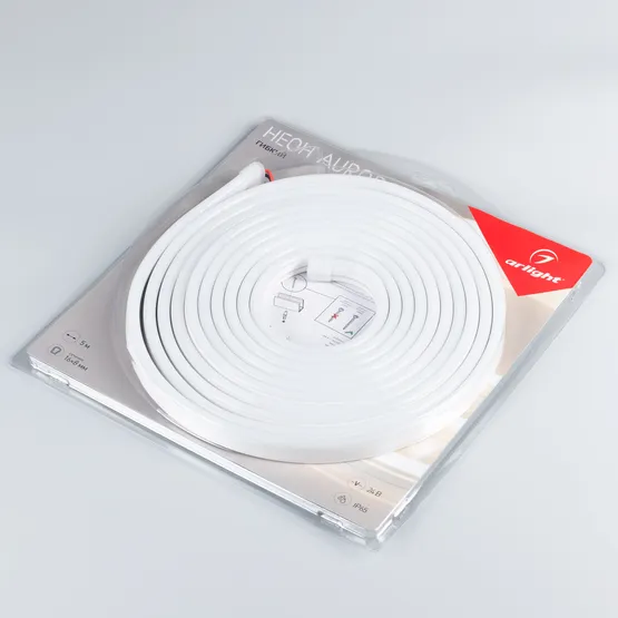 Фото #2 товара Светодиодная лента герметичная AURORA-PS-A120-16x8mm 24V Yellow (10 W/m, IP65, 2835, 5m) (Arlight, Силикон, 2 года)