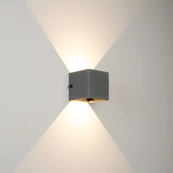 Фото #4 товара Светильник LGD-PERAN-WALL-S120x120-6W Warm3000 (BK, 0-80 deg, 230V) (Arlight, IP65 Бетон, 3 года)