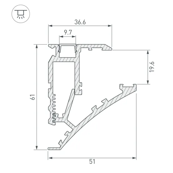 Фото #4 товара Профиль SHELF-600-2000 ANOD (Arlight, Алюминий)