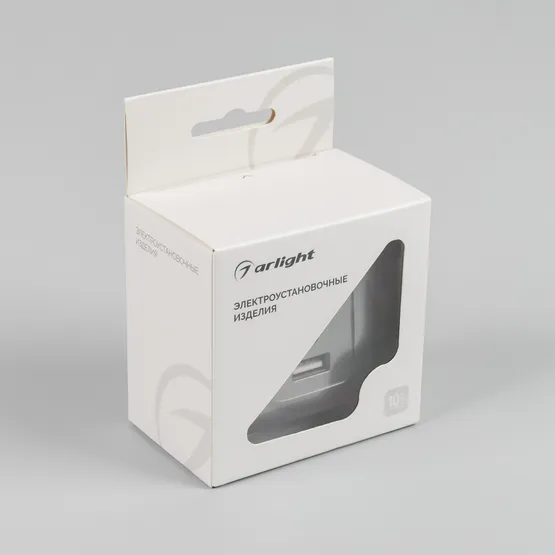 Фото #4 товара Механизм USB розетки SCT-MUAC-PL-GR-V (5V, 3A, QC4) (Arlight, -)