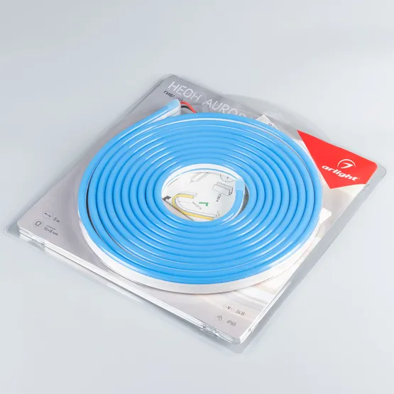 Фото #2 товара Светодиодная лента герметичная AURORA-PS-A120-16x8mm 24V Blue (10 W/m, IP65, 2835, 5m) (Arlight, Силикон, 2 года)