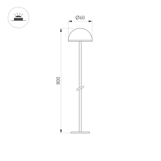 Фото #5 товара Светильник KT-ENOKI-BOLL-H800-2W Warm3000 (WH, 100 deg, 24V) (Arlight, IP65 Металл, 3 года)