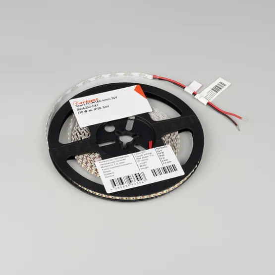 Фото #3 товара Светодиодная лента FC-M160-4mm 24V Warm3500-CX1 (10 W/m, IP20, 5m) (Arlight, резка 1 светодиод)