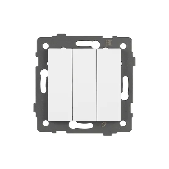 Фото #3 товара Механизм выключателя трехклавишный непроходной SWT-MK03-PL-WH-V (250V, 10A) (Arlight, -)