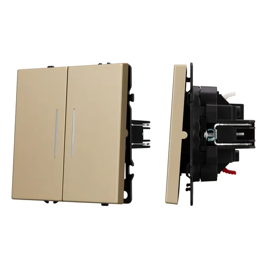 Фото #1 товара Механизм выключателя двухклавишный непроходной LED SWT-NOBE-MK02-SFPL-L-GD (230V, 10A) (Arlight, Золотой песок)