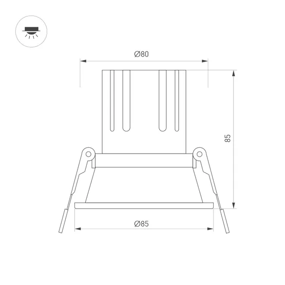 Фото #4 товара Светильник MS-FLOW-BUILT-R85-12W Day4000 (WH, 38 deg, 230V) (Arlight, IP20 Металл, 5 лет)