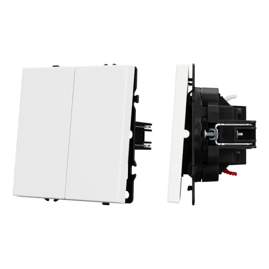 Фото #1 товара Механизм выключателя двухклавишный перекрёстный SWT-NOBE-MKX2-SFPL-WH (230V, 10A) (Arlight, Белый кварц)