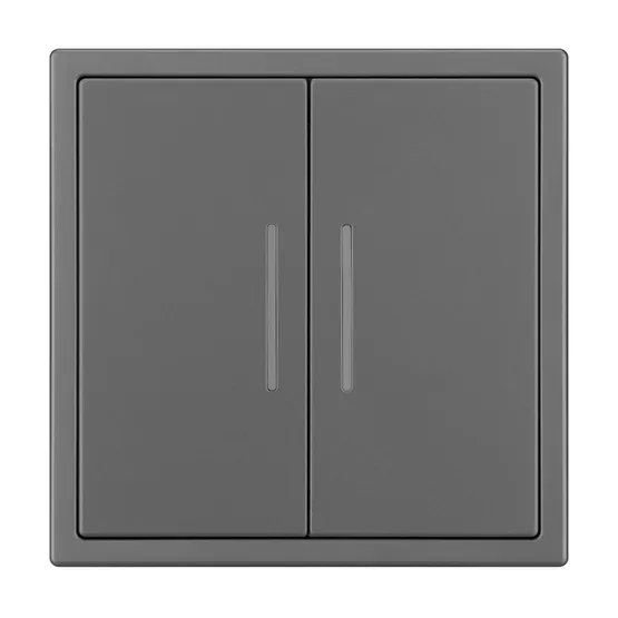 Фото товара Механизм звонкового выключателя двухклавишный LED SWT-NOBE-MKR2-SFPL-L-GR (230V, 10A) (Arlight, Серый базальт)